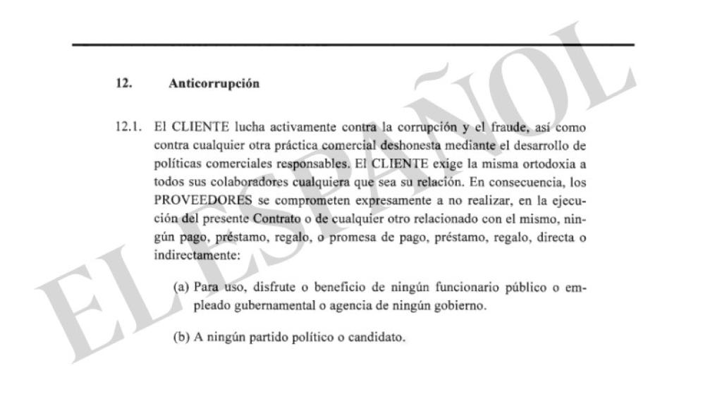 Uno de los fragmentos de cláusula de rechazo de la corrupción de dos de los detenidos en uno de sus acuerdos.