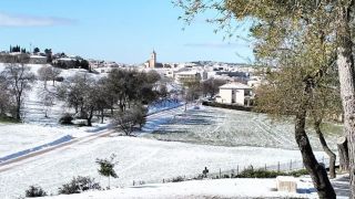 La nieve obliga a cortar una carretera en Toledo y deja estampas invernales por toda la región