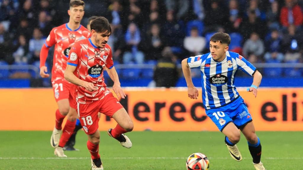 Yeremay en una acción del partido contra el Lugo.