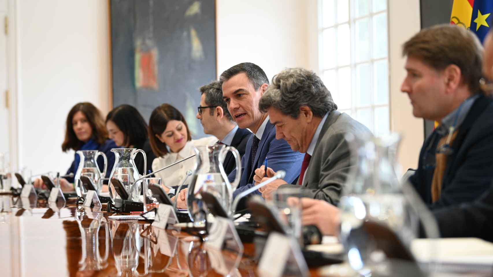 Imagen del encuentro mantenido por las empresas y asociaciones del sector digital con el presidente del Gobierno, Pedro Sánchez.