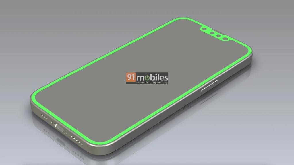 Parte delantera del modelo CAD del iPhone SE 4.
