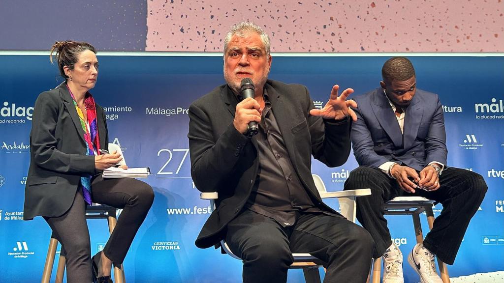 Benito Zambrano en la rueda de prensa de presentación de su película, 'El salto', en el Festival de Málaga. Foto: Martín Page