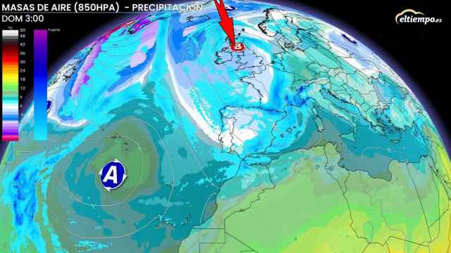 Las masas de aire frío que afectan esta semana a España. ElTiempo.es.