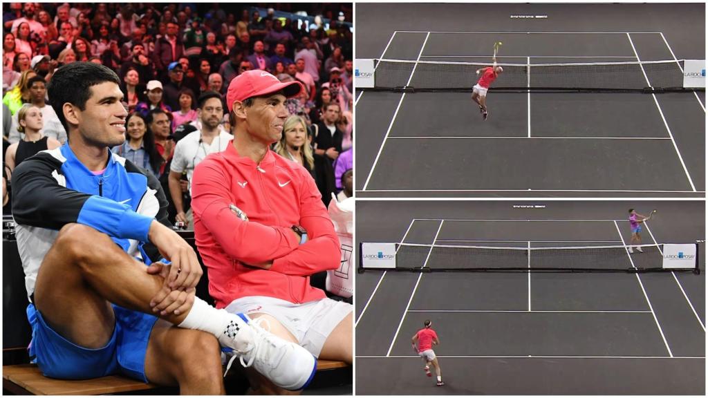 Los mejores puntos de Nadal y Alcaraz durante su exhibición en Las Vegas