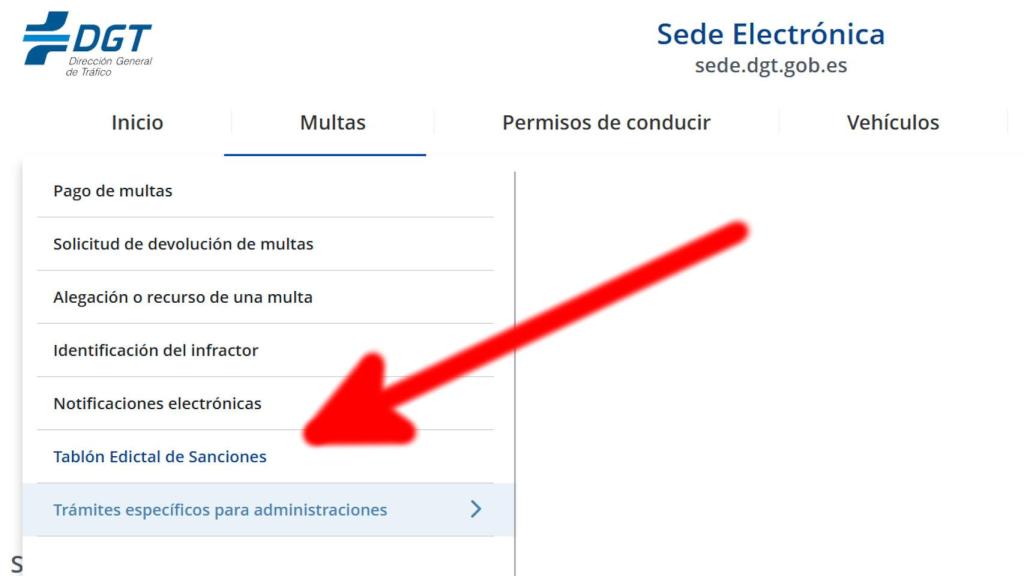Pasos para consultar multas en la página de la DGT
