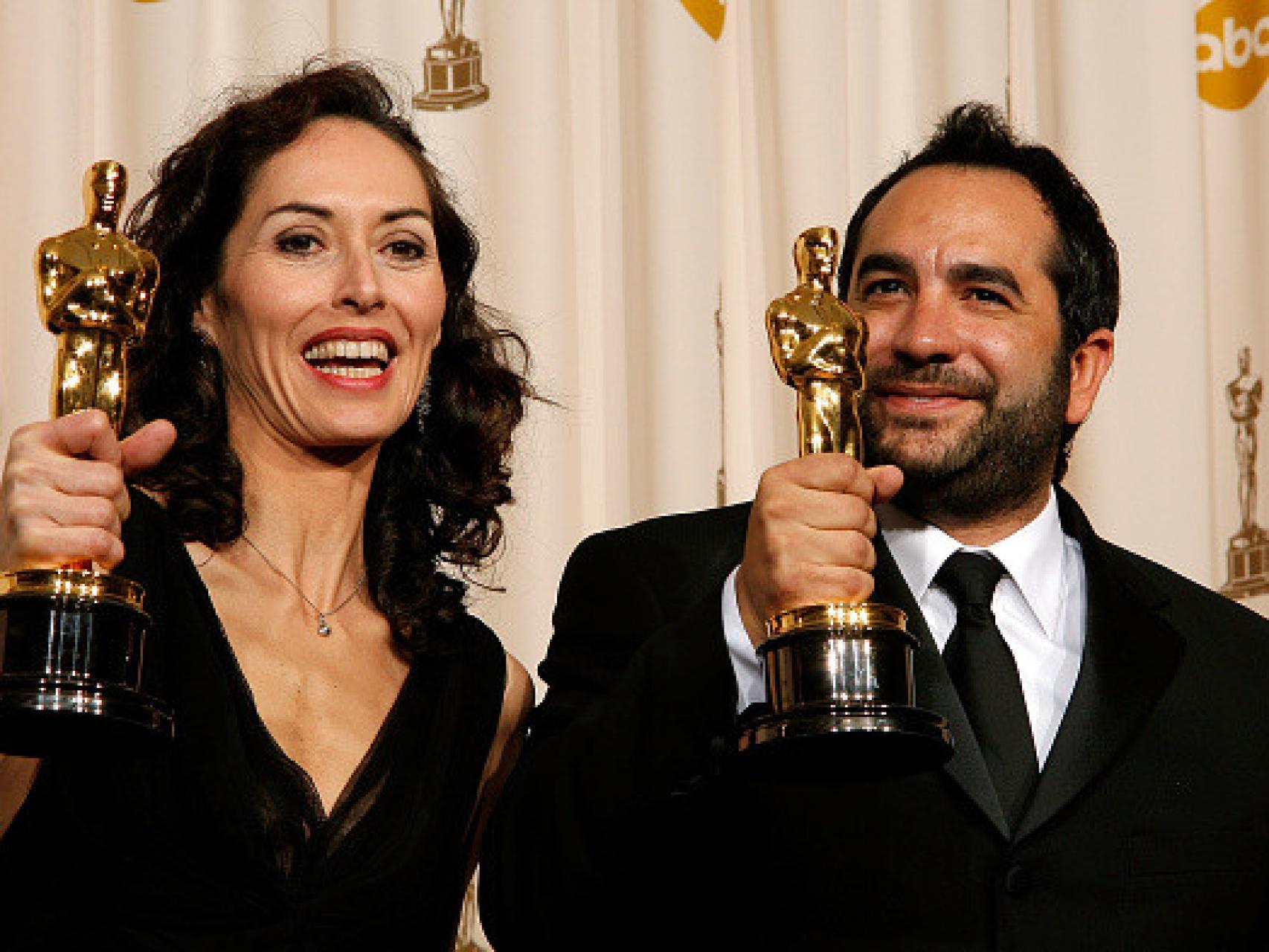 Pilar Revuelta y Eugenio Caballero en la 79 Ceremonia de los Óscars.