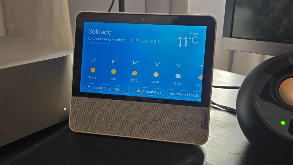 El tiempo en un altavoz con pantalla