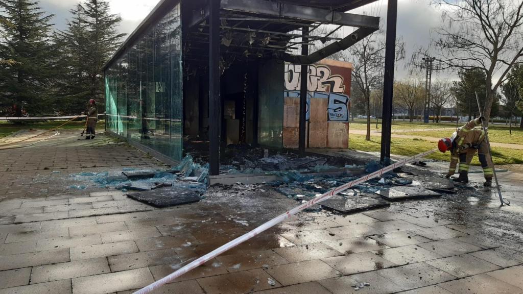La caseta que ha ardido en el parque de las Norias de Valladolid