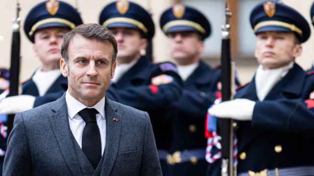 Emmanuel Macron este martes en la República Checa.