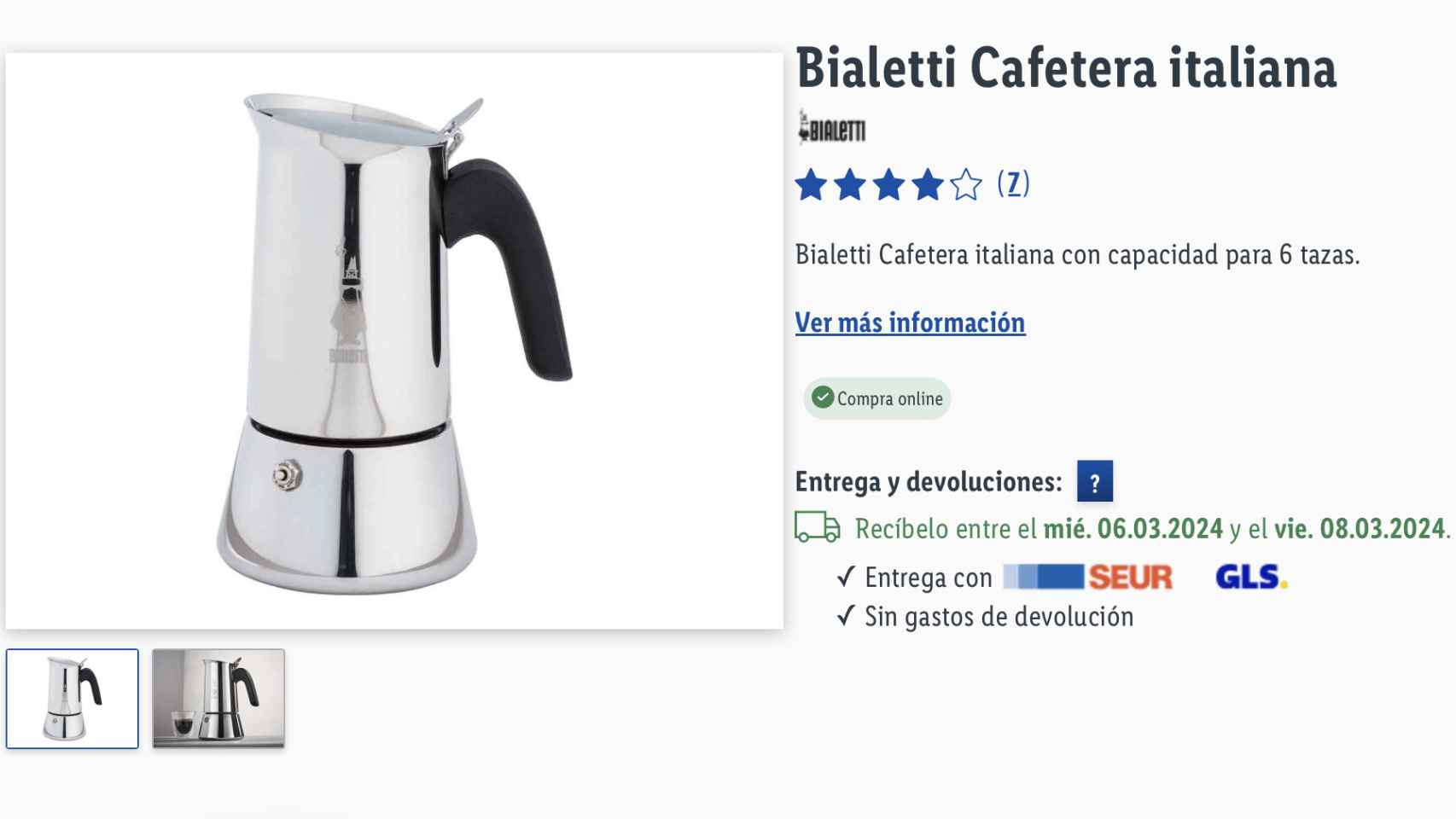 Bialetti Cafetera italiana.