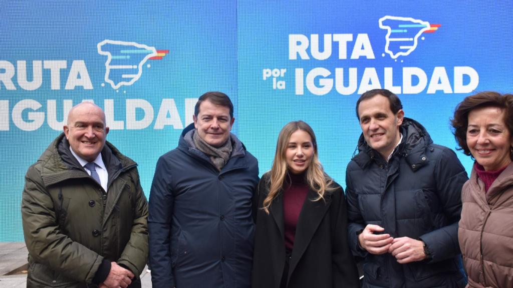 Jesús Julio Carnero, Fernández Mañueco, Noelia Núñez, Conrado Íscar y Mercedes Cantalapiedra