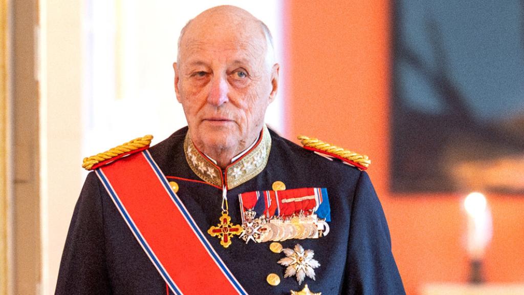 El rey Harald V de Noruega en su última aparición pública antes de la operación.