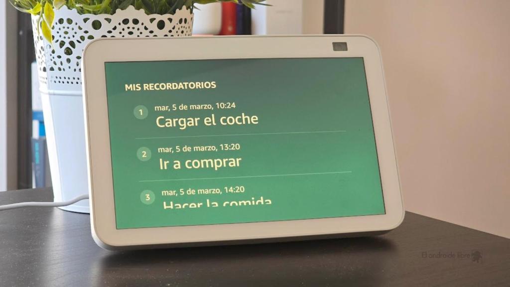 Recordatorios en un Amazon Echo Show 8