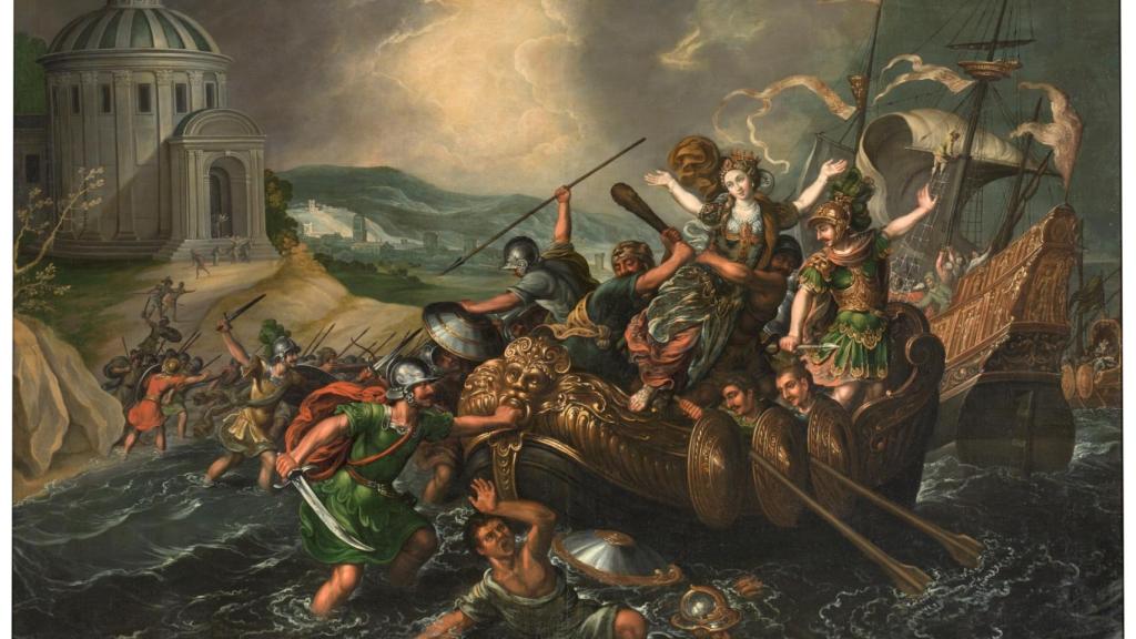 El rapto de Helena cuadro de Juan de la Corte. Siglo XVII