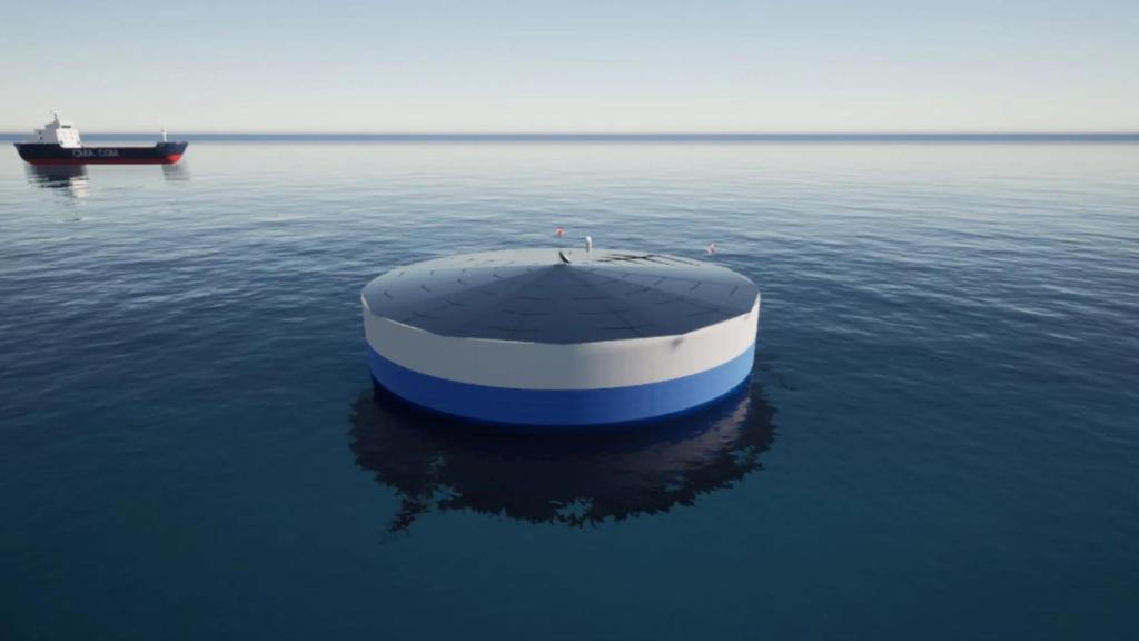 Concepto de la estructura totalmente flotante resistente a la intemperie OTEC.