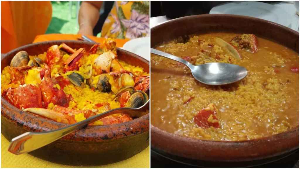 A la izquierda, el arroz de O’Xe, a la derecha, el de Casa Nisio.