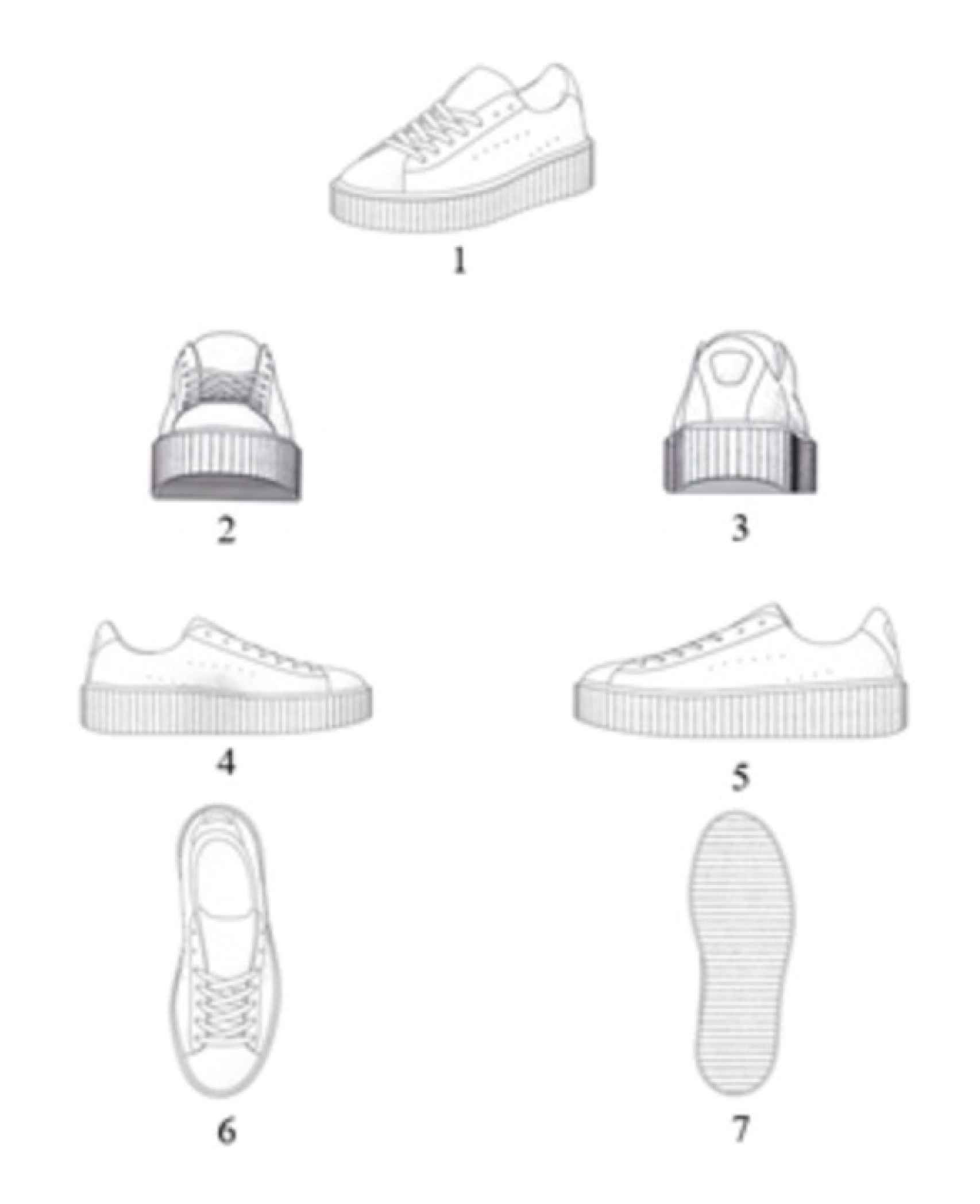 Imagen del diseño de zapatillas que pretendía registrar Puma