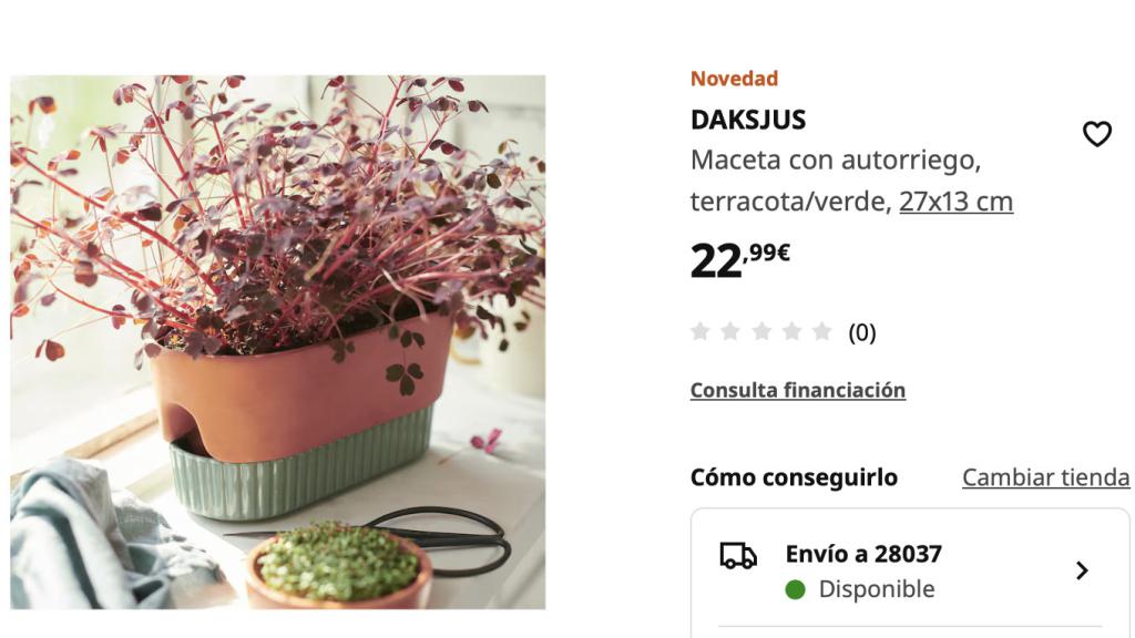 Maceta con autorriego.