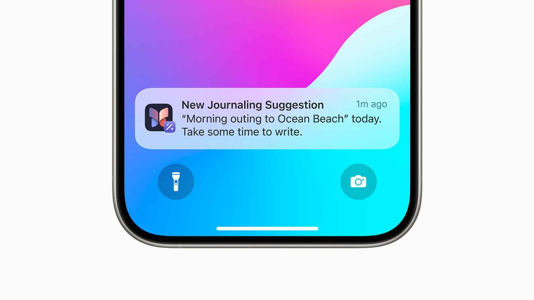Ejemplo de sugerencia en forma de notificación en un iPhone.