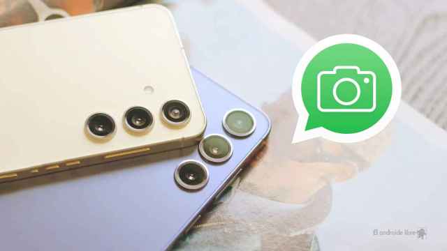 Icono de cámara de Whatsapp con dos móviles
