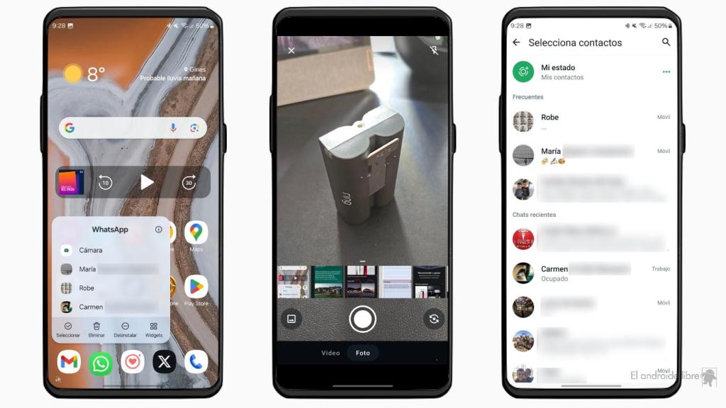 Atajo de cámara en WhatsApp