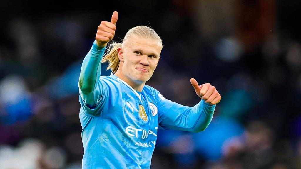 Haaland celebra un gol con el Manchester City