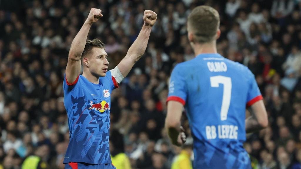 Orbán celebra el gol del empate ante el Leipzig.