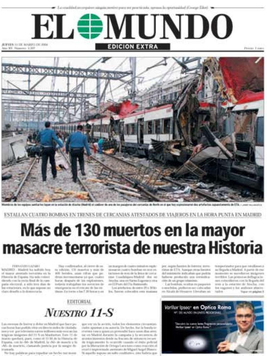Portada de la edición extra de El Mundo publicada aquel día.