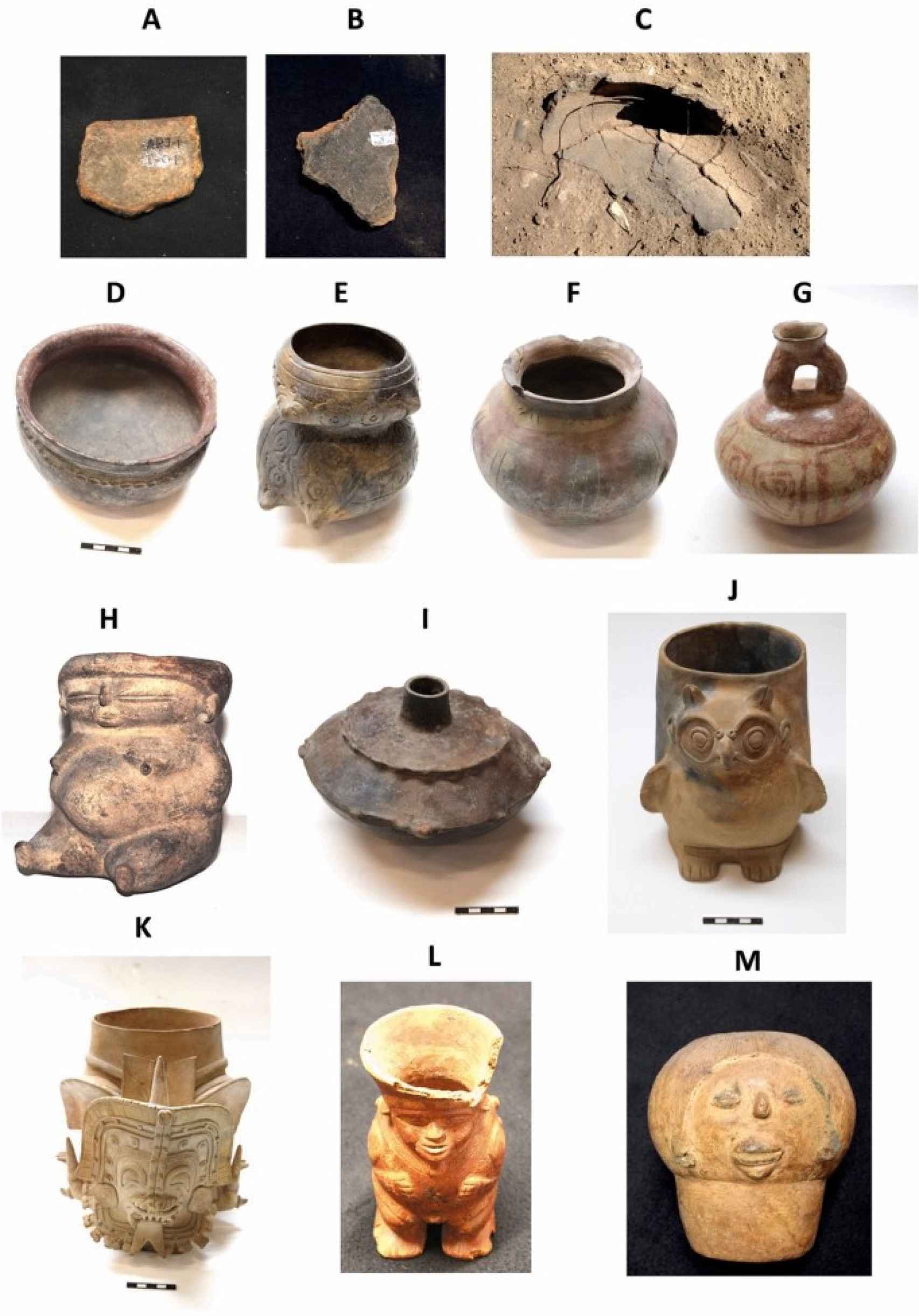 Algunas de las cerámicas analizadas en  el estudio