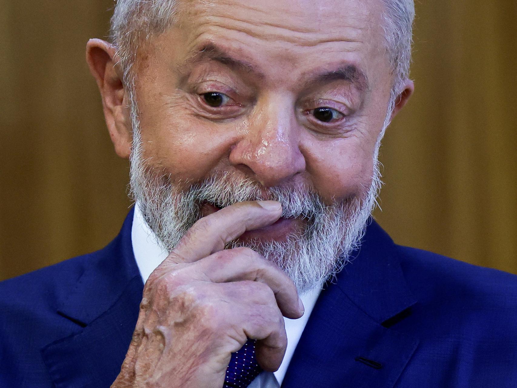 Lula da Silva, en una rueda de prensa compartida con Pedro Sánchez.
