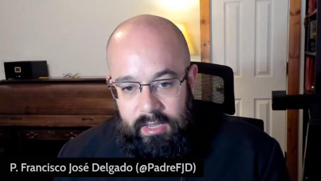 Mensaje del cura Francisco José Delgado. Foto: Vídeo de 'La Sacristía de La Vendée' en YouTube.