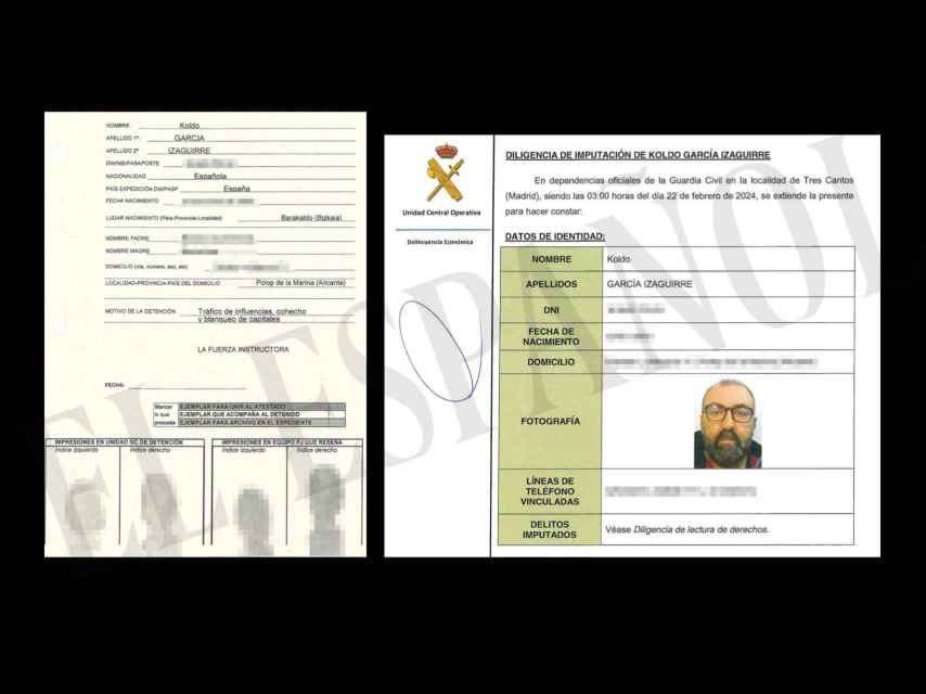 La ficha de Koldo García Izaguirre en los informes de la Guardia Civil.