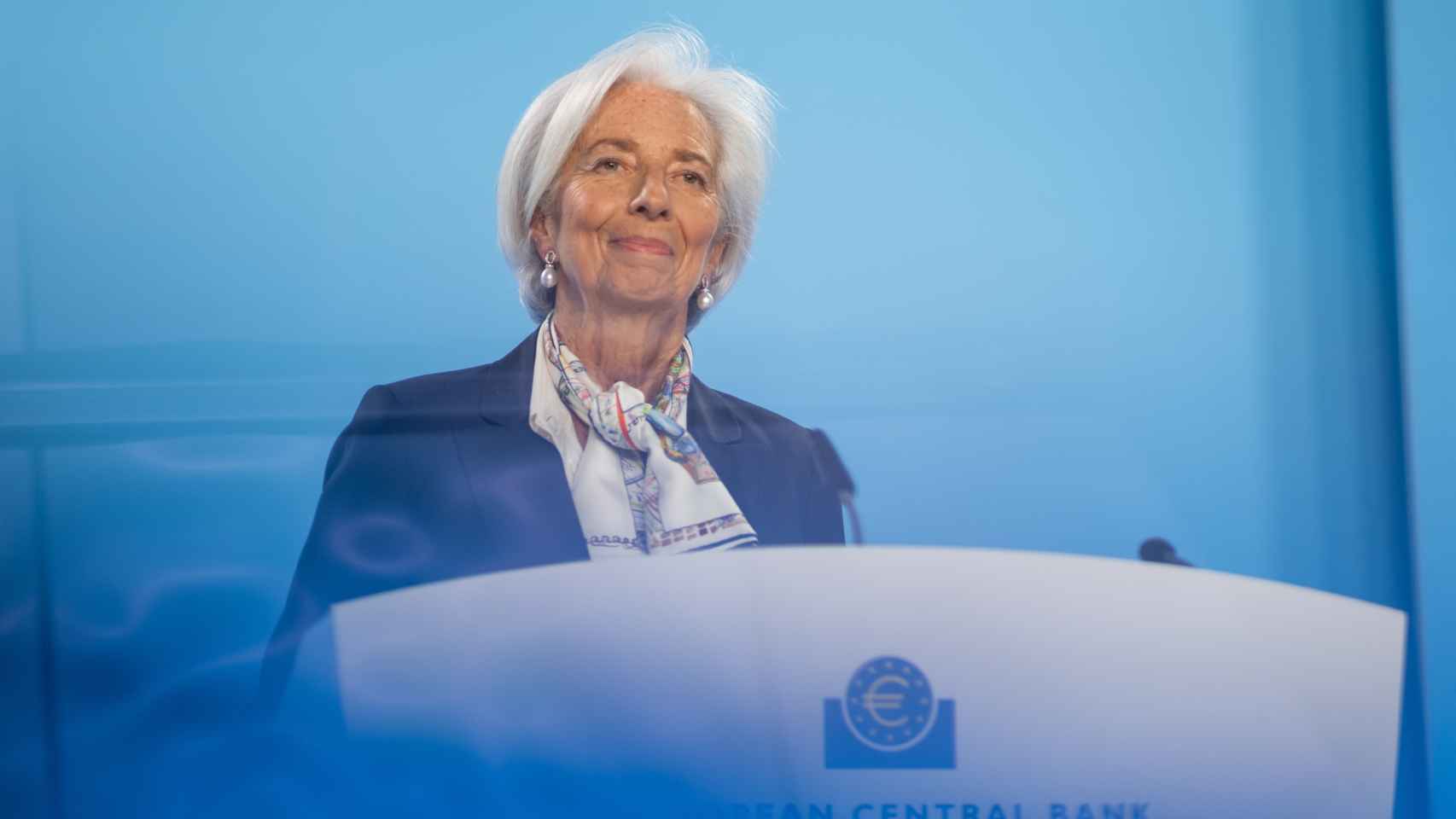 La presidenta del BCE, Christine Lagarde, durante una rueda de prensa reciente en Fráncfort.