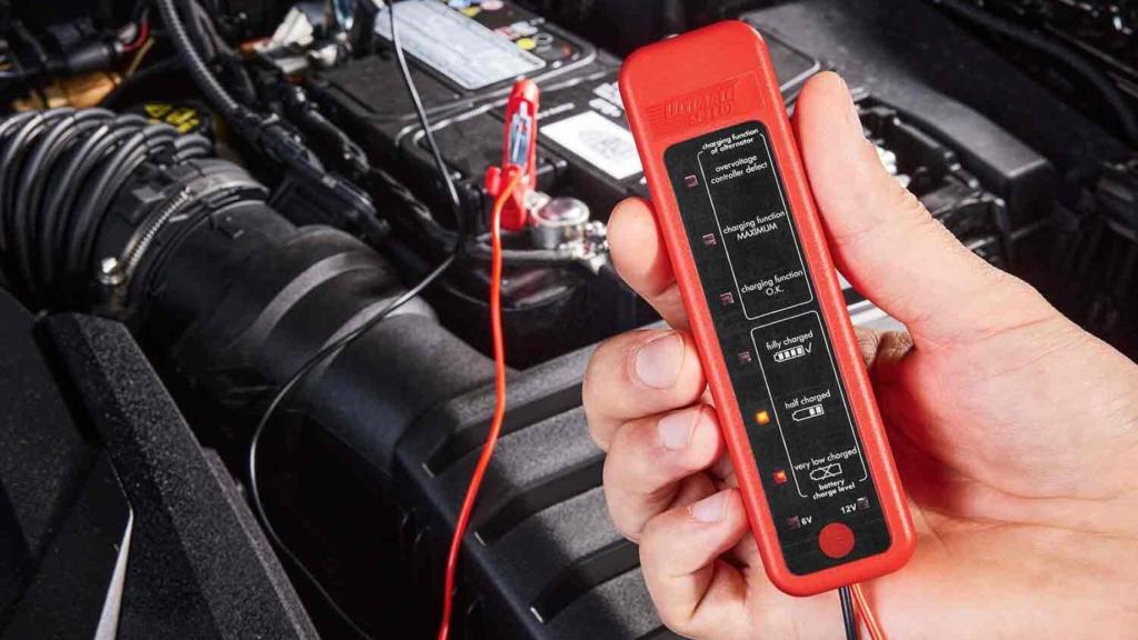 El comprobador de batería y alternador de Lidl.