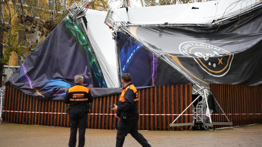 La carpa tras el accidente.