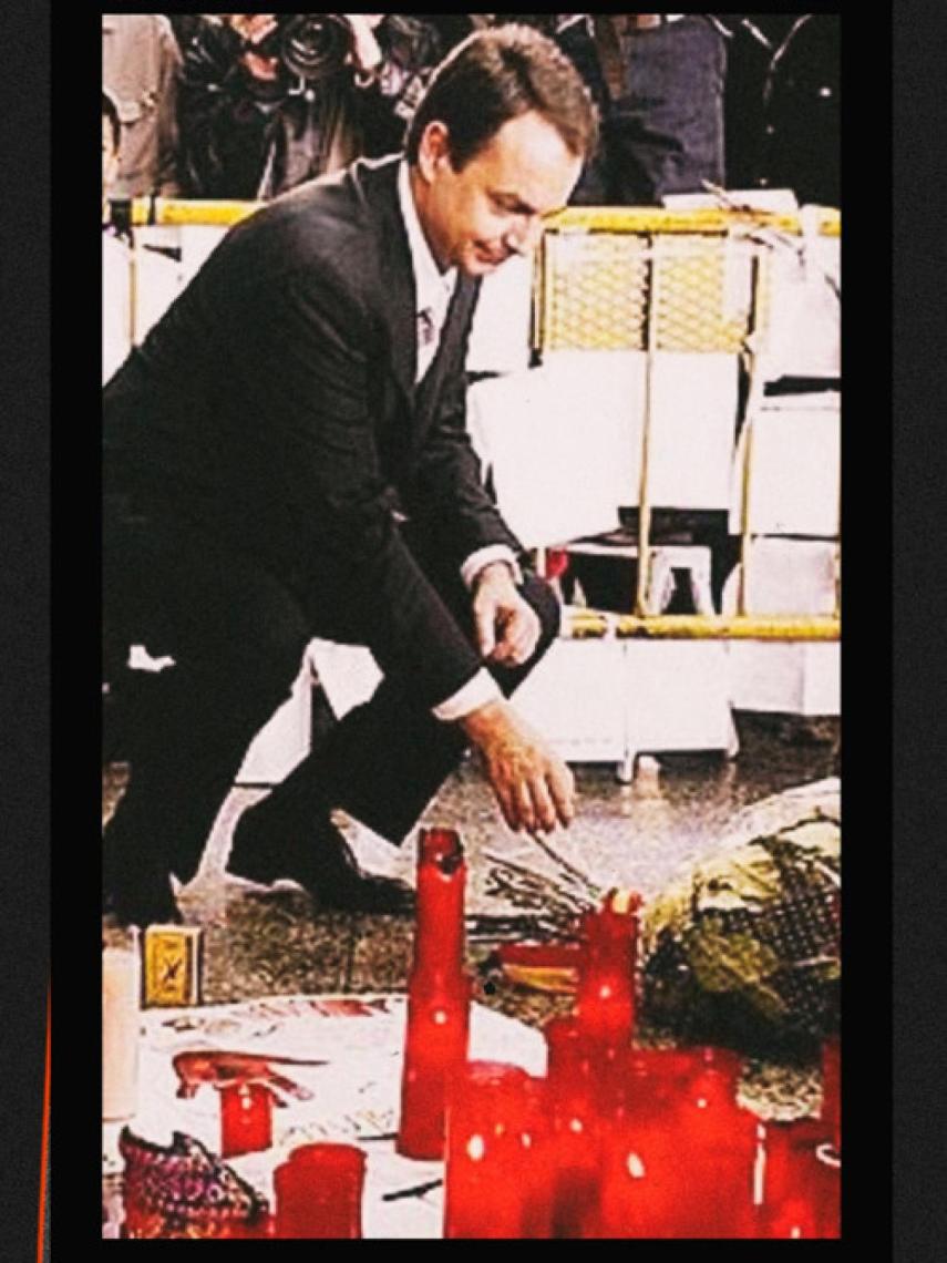 Zapatero, homenajea a las víctimas, días después de su victoria electoral.