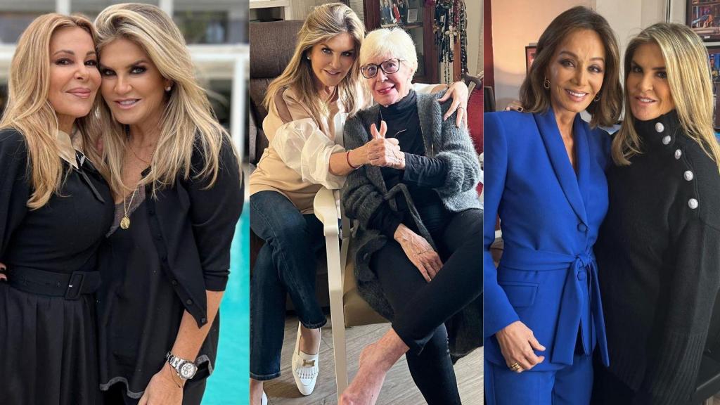 Uribarri junto a tres de sus representadas más célebres: Ana Obregón, la inolvidable Concha Velasco e Isabel Preysler.