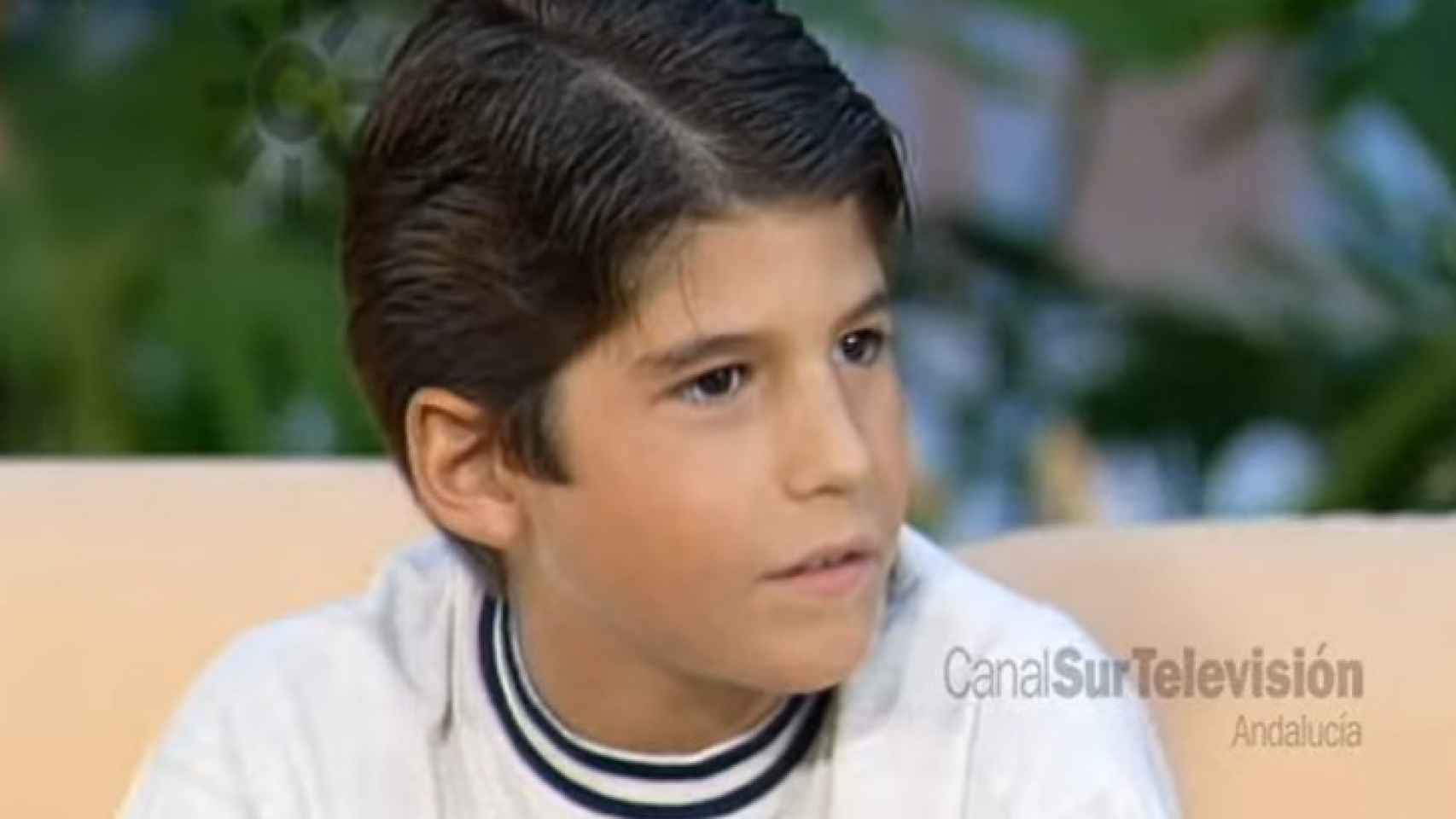 Julián Contreras Ordóñez, con 10 años, en el programa 'Ventanas al sol', en 1996.