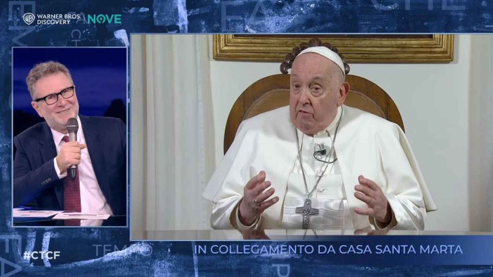 Fabio Fazio y el Papa Francisco en 'Che tempo che fa'.