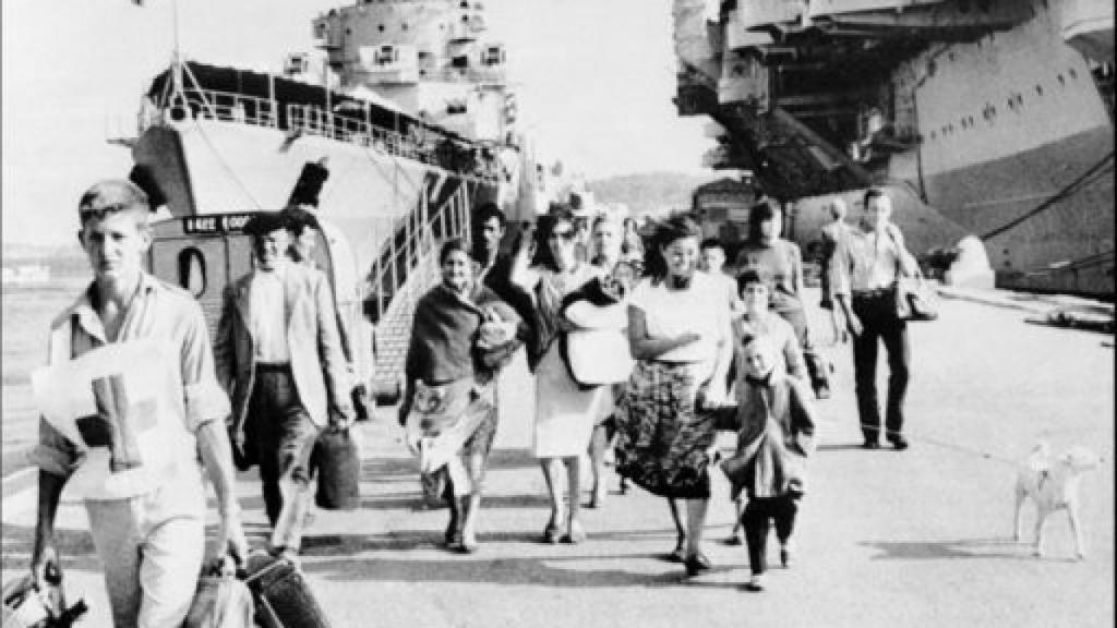 Migración de los 'pieds-noir' desde Argelia.