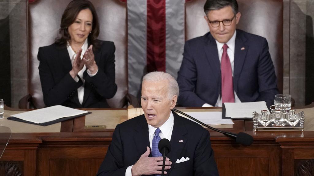Joe Biden, durante el discurso sobre el estado de la Unión