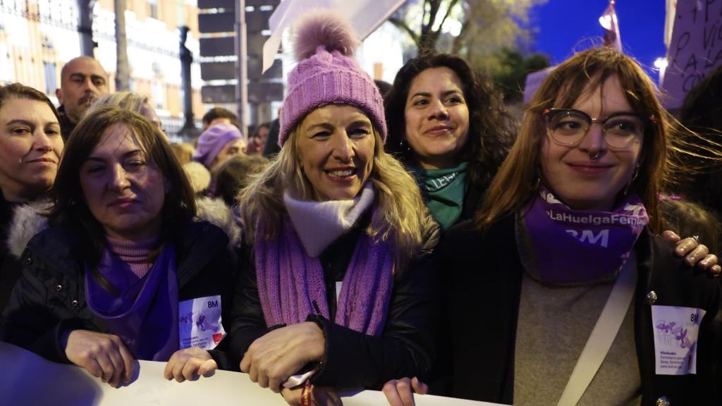 Yolanda Díaz en la manifestación del 8-M, el pasado viernes en Atocha.