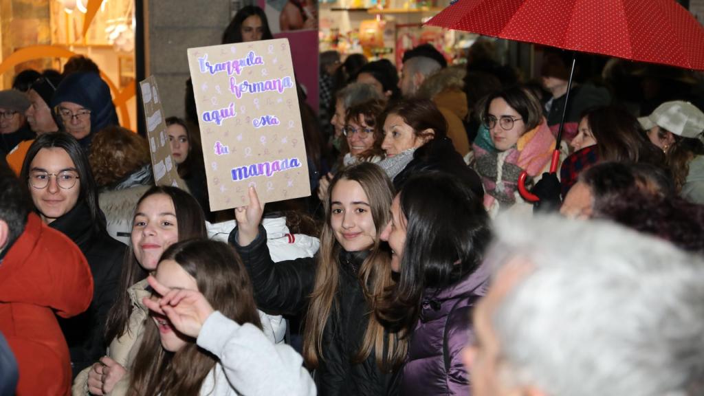 Una de las pancartas del 8-M en la manifestación de Palencia
