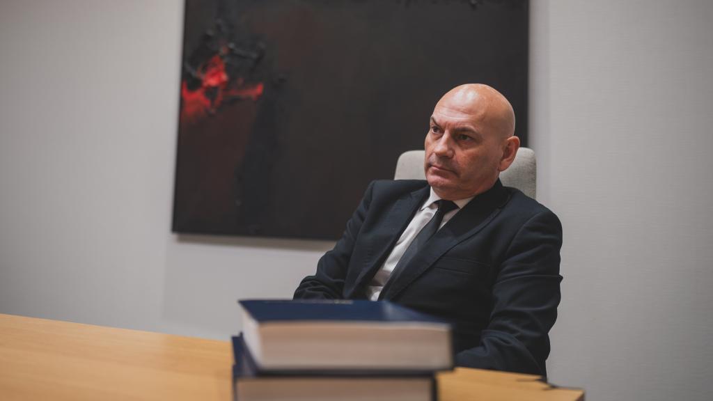 Gómez Bermúdez, durante la entrevista.