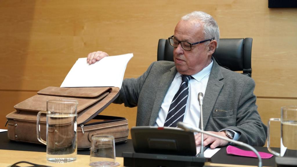 El consejero de Cultura, Gonzalo Santonja, durante la presentación de los presupuestos correspondientes a su departamento, este viernes.