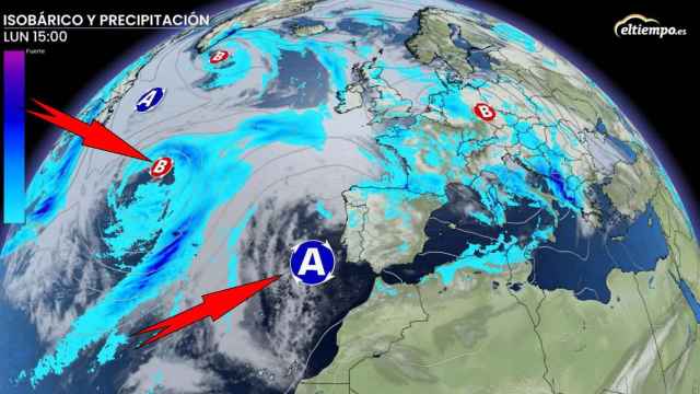 El anticiclón y una dorsal se situarán sobre España a partir del martes. Eltiempo.es