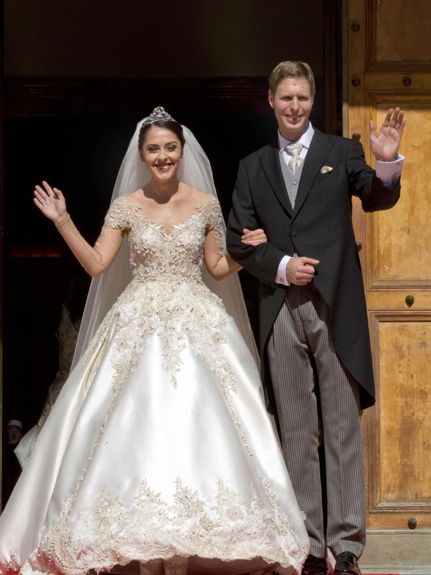 Leka de Albani y Elia Zaharia el día de su boda.