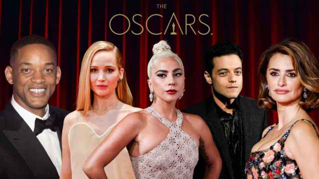 Will Smith, Jennifer Lawrence, Lady Gaga, Rami Malek y Penélope Cruz, en un montaje de JALEOS.