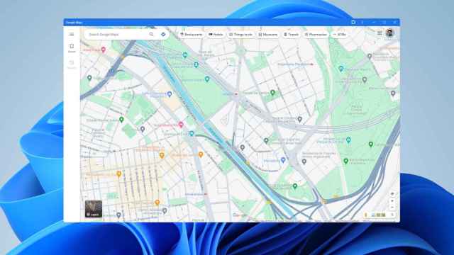 Google Maps ejecutándose como una app en Windows 11
