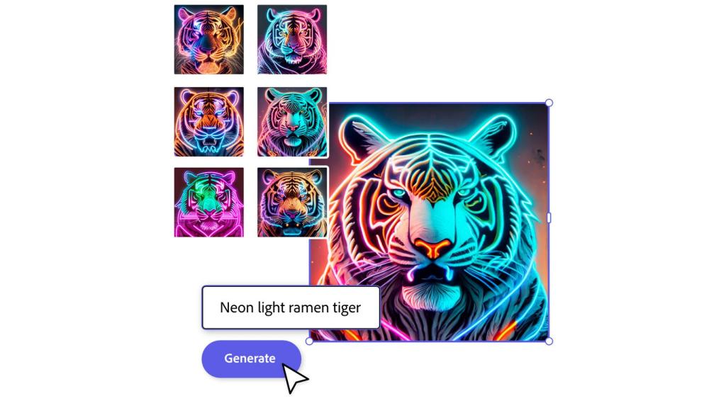 Imagen de la generación de imágenes con IA de Adobe Express en su versión para móviles